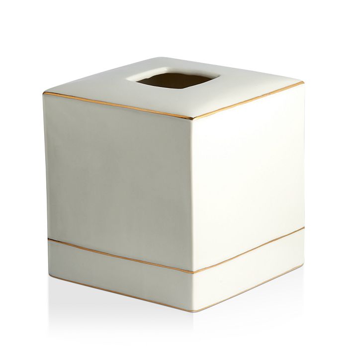Kassatex St. Honore Tissue Box In White / Gold