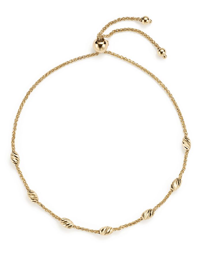 Bloomingdale's 14k Yellow Gold Beaded Wheat Chain Bracelet - 100% Exclusive