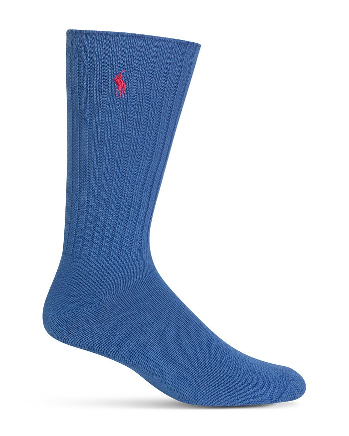 Polo Ralph Lauren Ribbed Crew Socks In Royal Blue | ModeSens