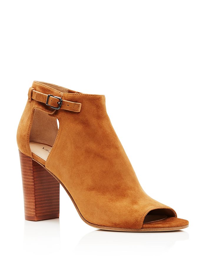 Bottines à Talon Haut Block - Peep Toe - Taille 7.5 Femme - Marque Report - Occasion
