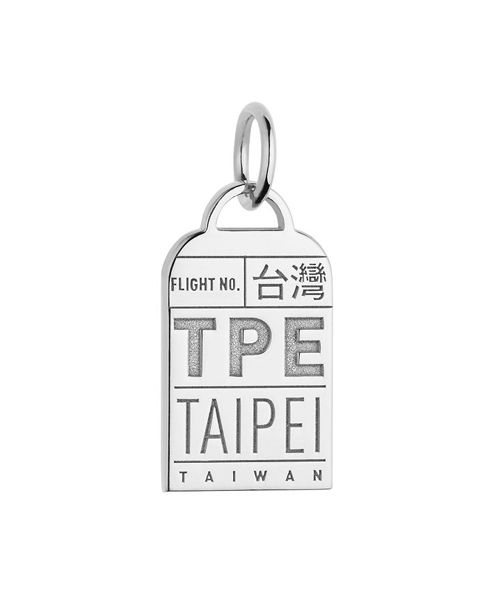 Jet Set Candy Taipei, Taiwan Tpe Luggage Tag Charm In Silver