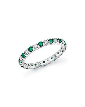 Bloomingdale's - Diamond and Emerald Eternity Band in 14K White Gold - 100% Exclusive