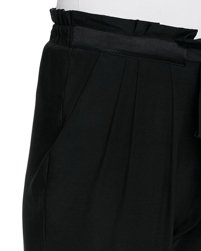 Shop Ramy Brook Allyn Stretch Silk Cropped Pants In Black