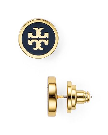 Tory Burch Lacquered Logo Stud Earrings | Bloomingdale's