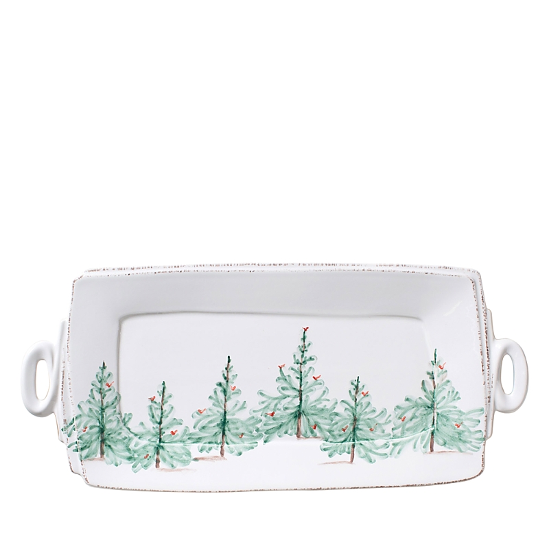 Vietri Lastra Holiday Handled Rectangular Platter In Miscellane