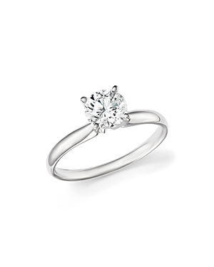 Bloomingdale's Certified Diamond Round Brilliant Cut Solitaire Ring In 18k White Gold, 1.0 Ct. T.w. - 100% Exclusiv