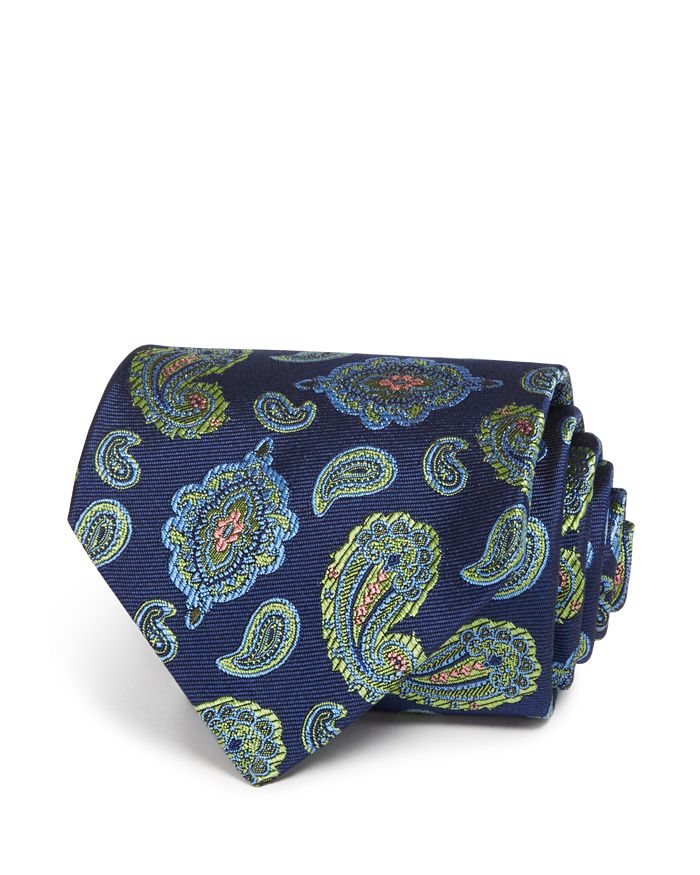 Cravate En Soie Turnbull & Asser - Motif Paisley (cachemire) Tonalité Bleue, Largeur 8cm, Neuve Avec étiquettes