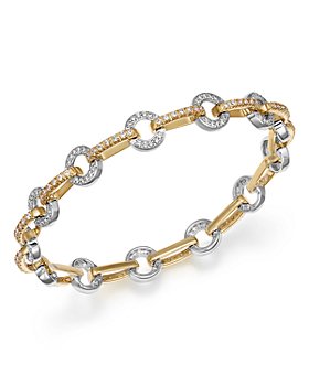 Bloomingdale's - Diamond Circle Link Bracelet in 14K Yellow and White Gold, 1.35 ct. t.w. - 100% Exclusive