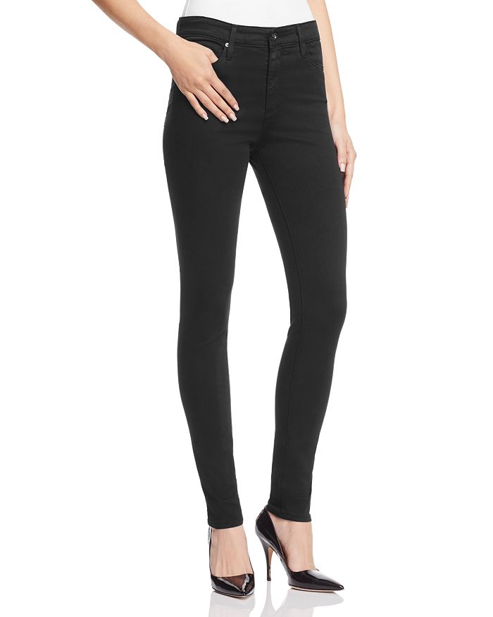 AG Farrah High-Rise Sateen Skinny Jeans in Black | Bloomingdale's