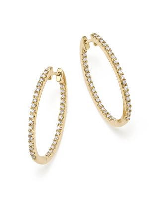 Bloomingdale's Fine Collection - Diamond Oval Hoops in 14K Yellow Gold, .60 tcw&nbsp;