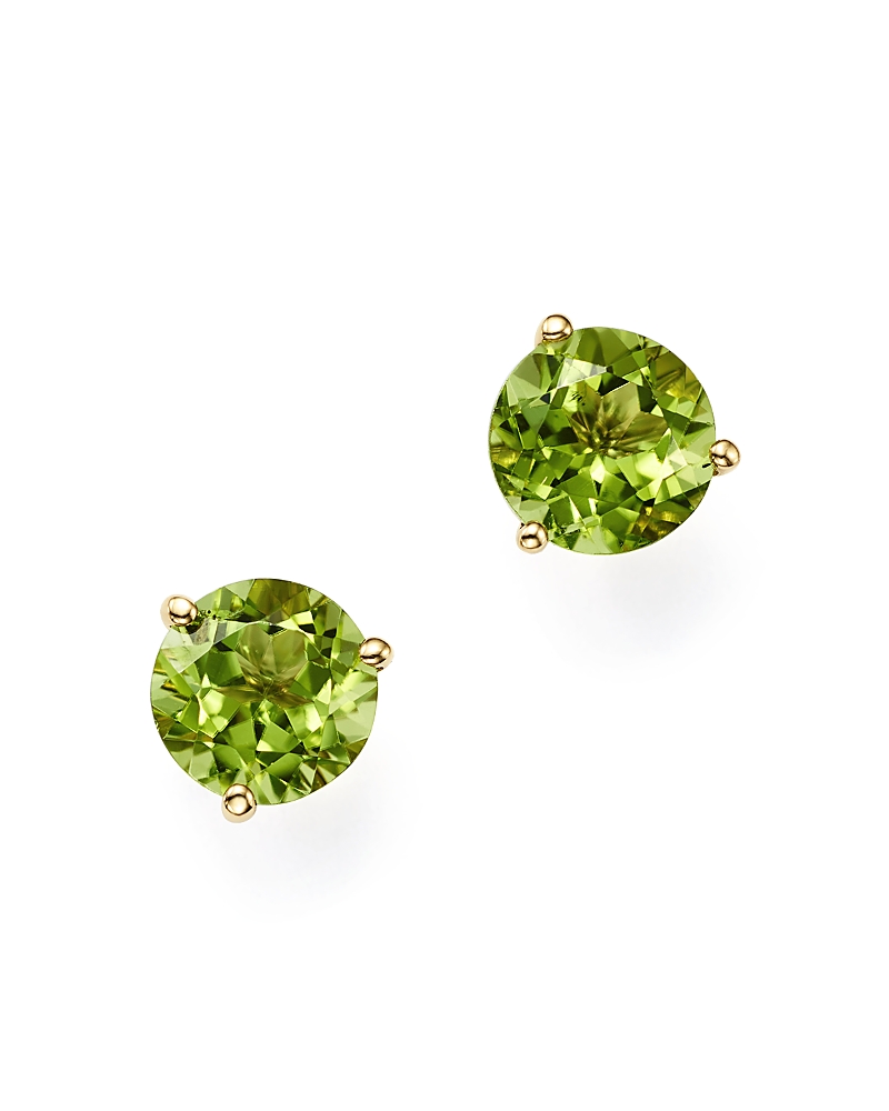 Peridot Stud Earrings in 14K Yellow Gold