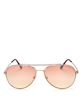 Tom Ford Women's Mirrored Aviator sunglasses, 58mm | Bloomingdale's