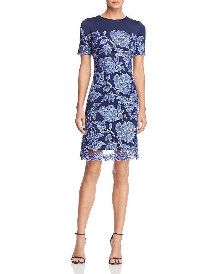 Tadashi Shoji Short Sleeve Lace Dress | Bloomingdale's