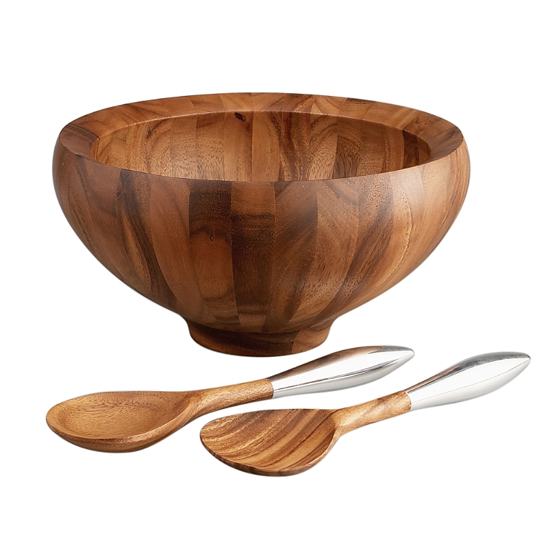 Nambe Yaro Salad Bowl with Servers