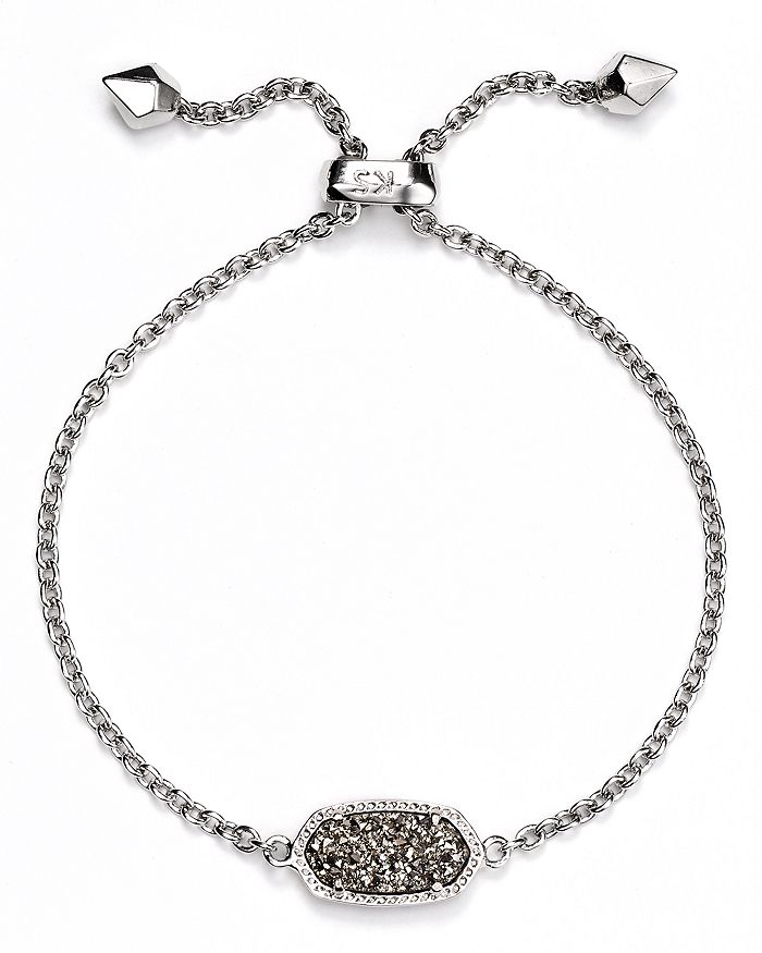 Shop Kendra Scott Elaina Drusy Bracelet In Rhodium/platinum Drusy