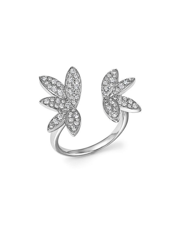 Bloomingdale's Diamond Open Leaf Ring In 14k White Gold, .60 Ct. T.w.