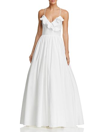 Avery g one shoulder ruffle gown Clearance