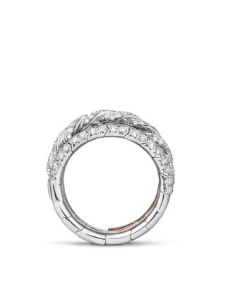 Pav&eacute; Flex Four Row Ring with Diamonds in 18K Gold