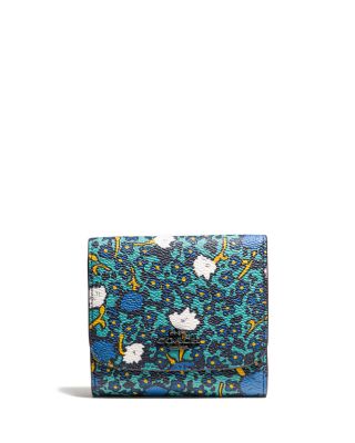 coach blue floral wallet