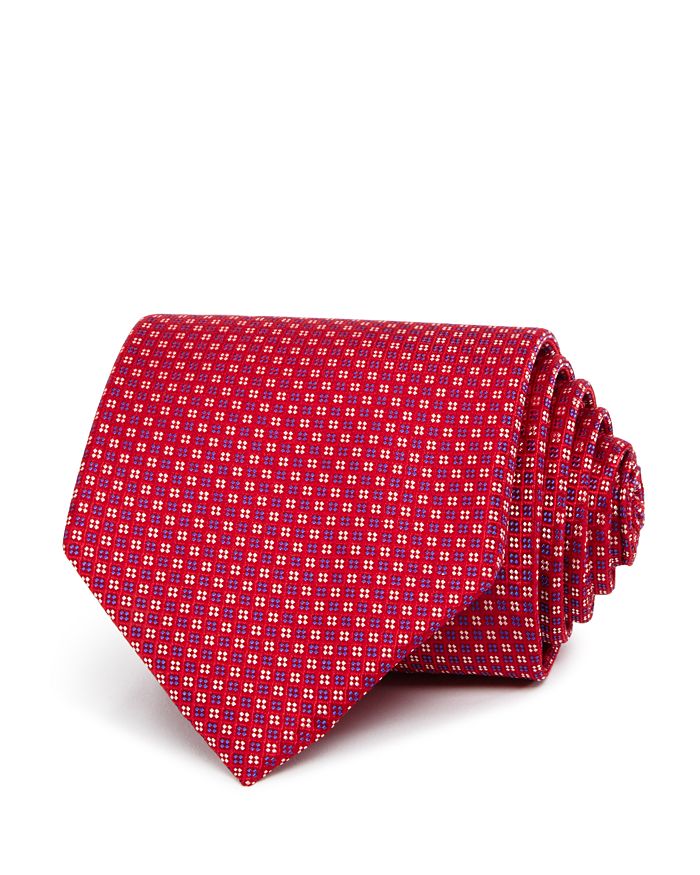 The Men's Store At Bloomingdale's Micro Grid Classic Tie - 100% Exclusive In Red