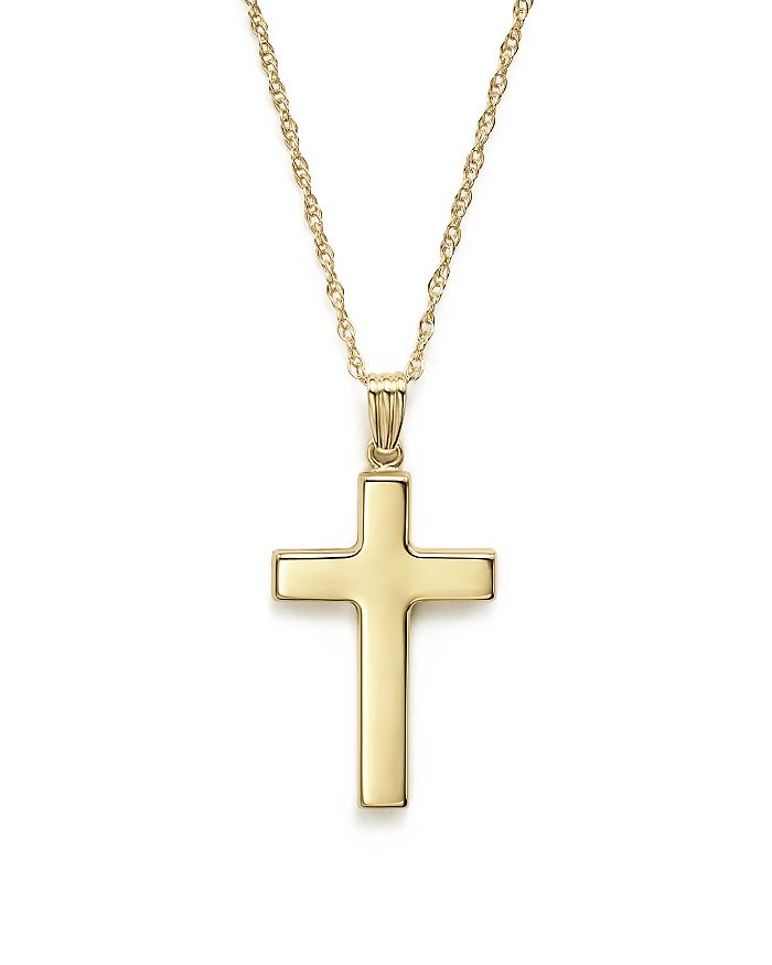Bloomingdale's 14k Yellow Gold Polished Cross Necklace, 18 - 100% Exclusive