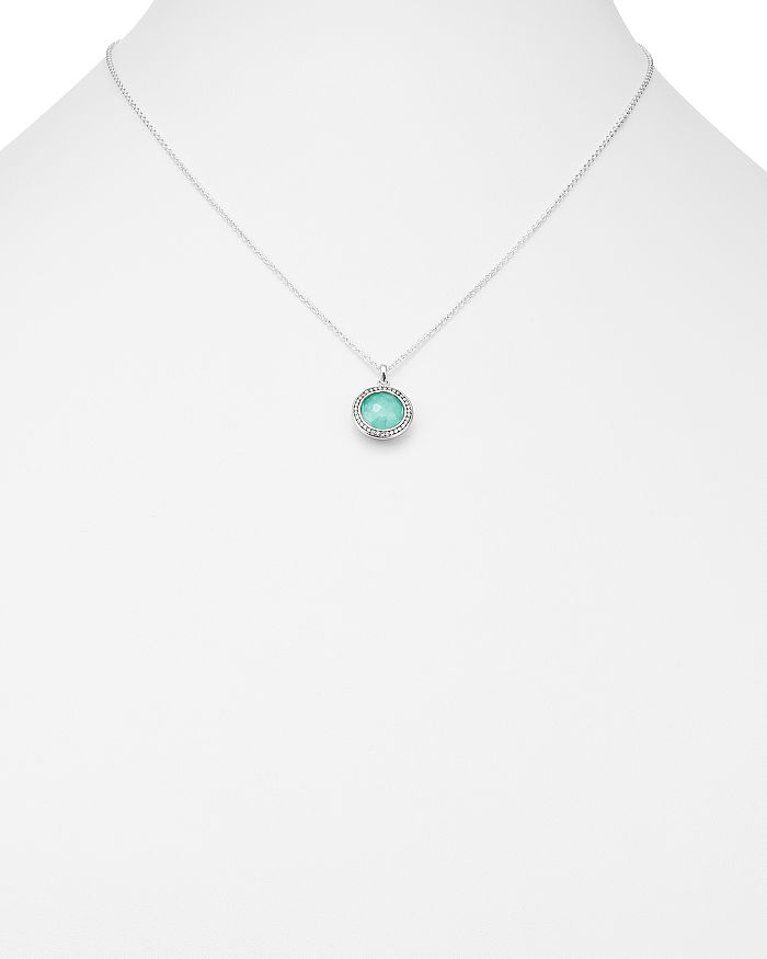 Shop Ippolita Sterling Silver Stella Lollipop Pendant Necklace In Turquoise Doublet With Diamonds, 16 In Turquoise/silver