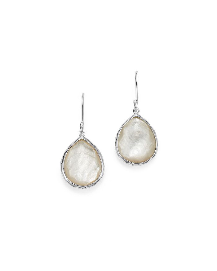Shop Ippolita Sterling Silver Wonderland Teardrop In Mother-of-pearl Earrings In White/silver