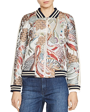 Maje Boyan Embroidered Bomber Jacket, $194.39