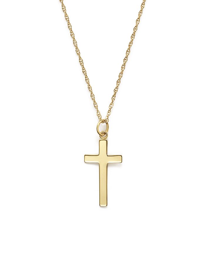 Bloomingdale's 14k Yellow Gold Cross Necklace, 18 - 100% Exclusive