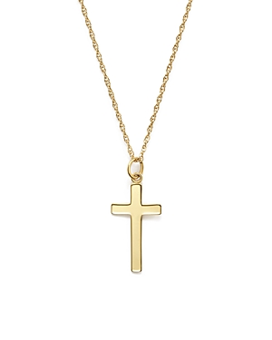 14K Yellow Gold Cross Necklace, 18 - 100% Exclusive