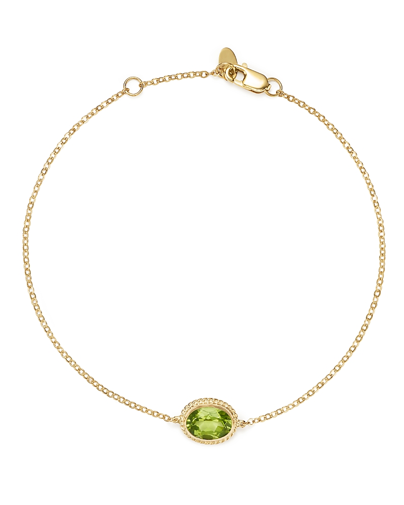 Bloomingdale's Peridot Oval Bracelet In 14k Yellow Gold - Exclusive In Peridot/gold