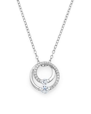 Bloomingdale's Fine Collection - Diamond Circle Pendant Necklace in 14K White Gold, .30 ct. t.w. - Exclusive