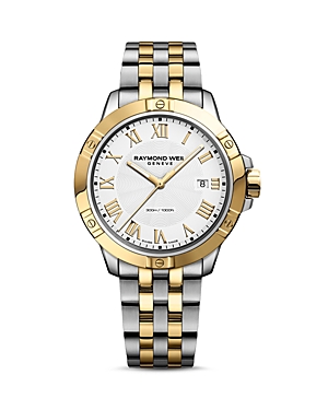 Photos - Wrist Watch Raymond Weil Tango Two Tone Watch, 41mm White/Gold 8160-STP-00308 