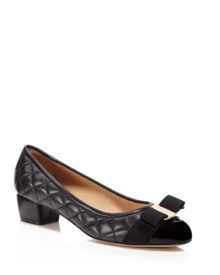 Vara Quilted Low-Heel Pumps 