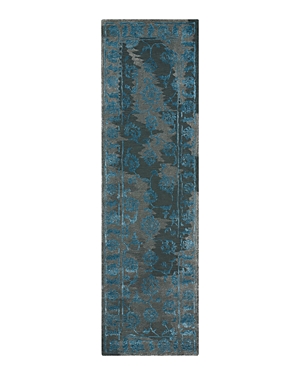 Nourison Opaline Opa12 Rug, 2'3 X 8' In Charcoal/blue