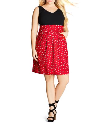 City Chic Plus City Chic Racoon Fever Printed Dress | Bloomingdale's