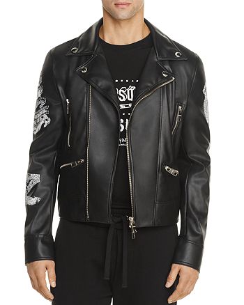 Versus Versace Zayn x Versus Vegan Leather Biker Jacket | Bloomingdale's