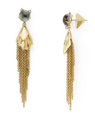 Alexis Bittar - Pleated Chain Tassel Drop Earrings