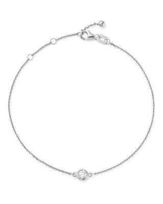 Bloomingdale's Diamond Bezel Set Bracelet In 14K White Gold, .15 Ct. T ...