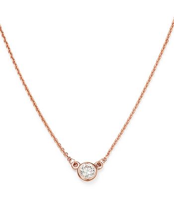 Bloomingdale's Diamond Bezel Set Pendant Necklace in 14K Gold, 0.15 ct ...