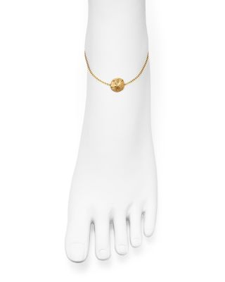 14K Yellow Gold Sand Dollar Ankle Bracelet 