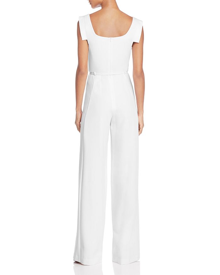 Black Halo Jackie Cap-sleeve Belted Wide-leg Jumpsuit In White | ModeSens