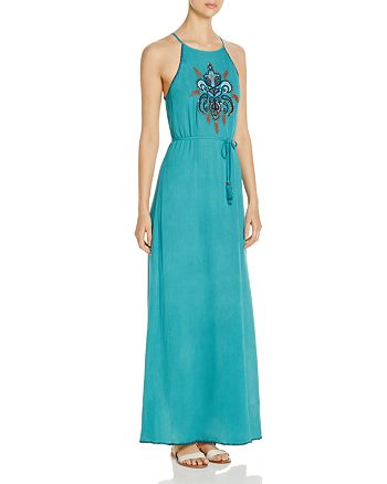 JACHS Girlfriend Embroidered Maxi Dress | Bloomingdale's