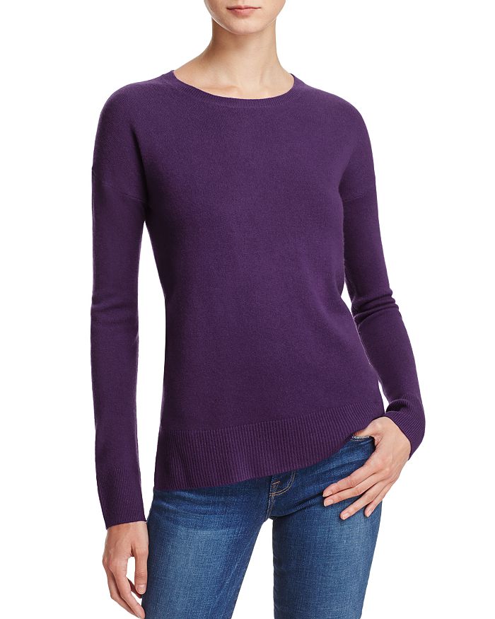 AQUA Cashmere Windowpane Cashmere Crewneck Sweater - 100% Exclusive main image 0