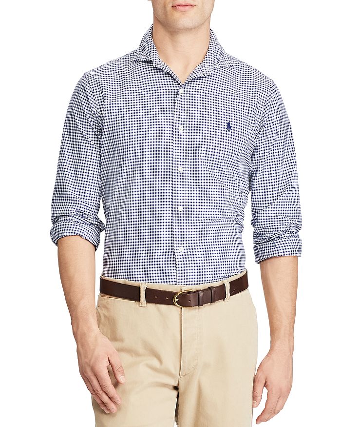 Ralph Lauren Classic Fit Gingham Check Long Sleeve Button Down Check Shirt Men's Size L / eaa521320
