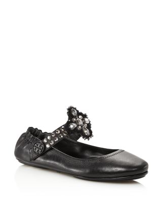 tory burch minnie embellished flat