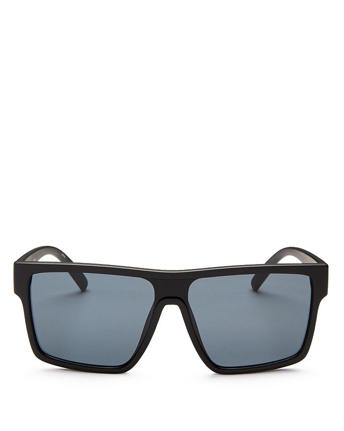Le Specs Women's Minimal Magic Shield Sunglasses, 60mm In Matte Black/smoke Solid