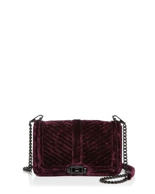 Rebecca Minkoff Love Chevron Quilted Crushed Velvet Crossbody ...