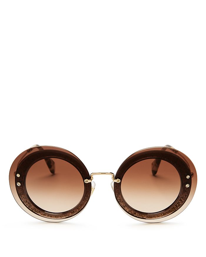 Miu Miu Women s Combo Round Glitter Sunglasses 64mm Bloomingdale s