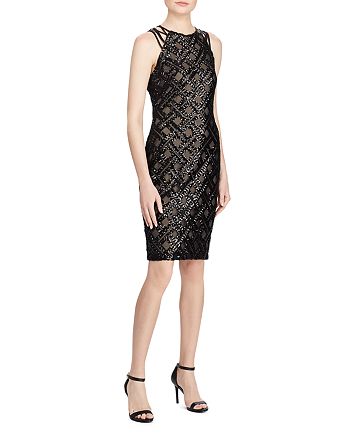 Ralph Lauren Sequined Crisscross-Strap Dress | Bloomingdale's